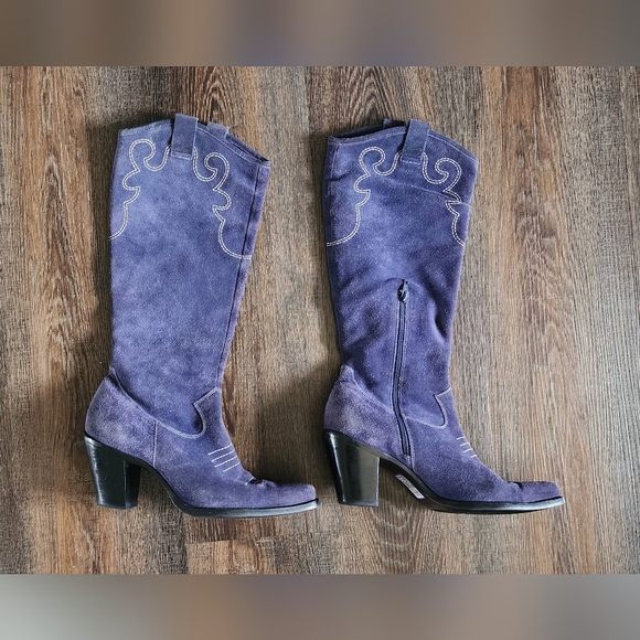 Via Spiga Shoes - COPY - Via Spiga Blue Suede Women's Cowboy Boots 8